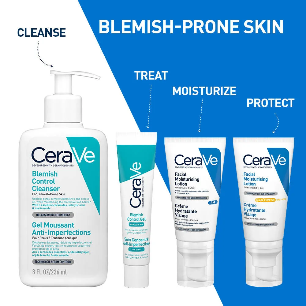 CeraVe Blemish Control Cleanser With 2% Salicylic Acid & Niacinamide For Acne-Prone Skin