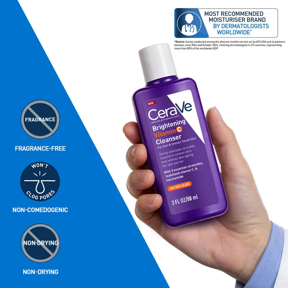 CeraVe Brightening Vitamin C Face Wash For Dull & Uneven Skin