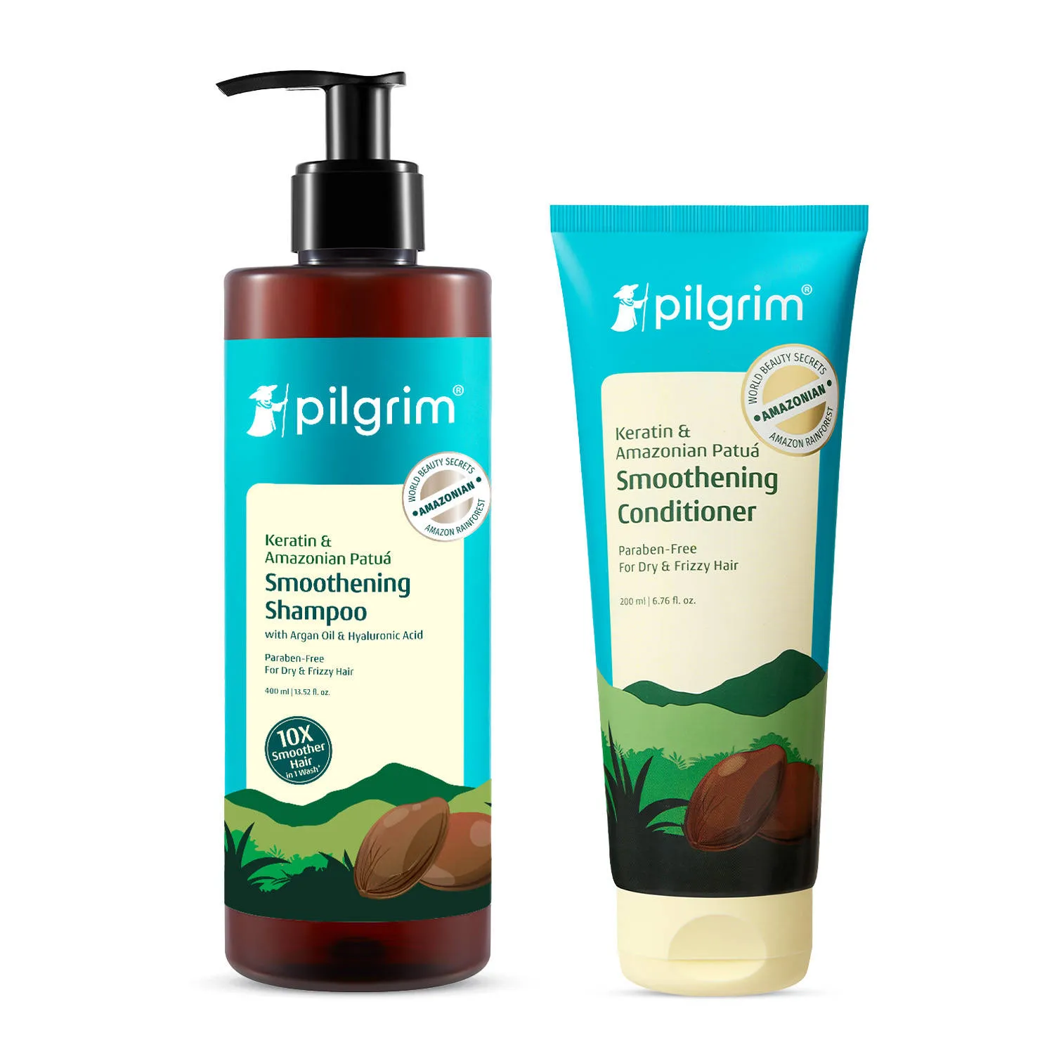 Pilgrim Patua Smoothening Combo Patua Shampoo & Conditioner for Soft & Smooth Hair, Frizz Free