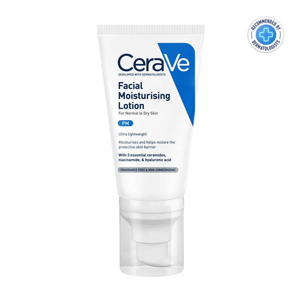 Cerave PM Skincare Combo of Facewash, Moisturizer, PM cream- Night Routine for Normal to Dry Skin