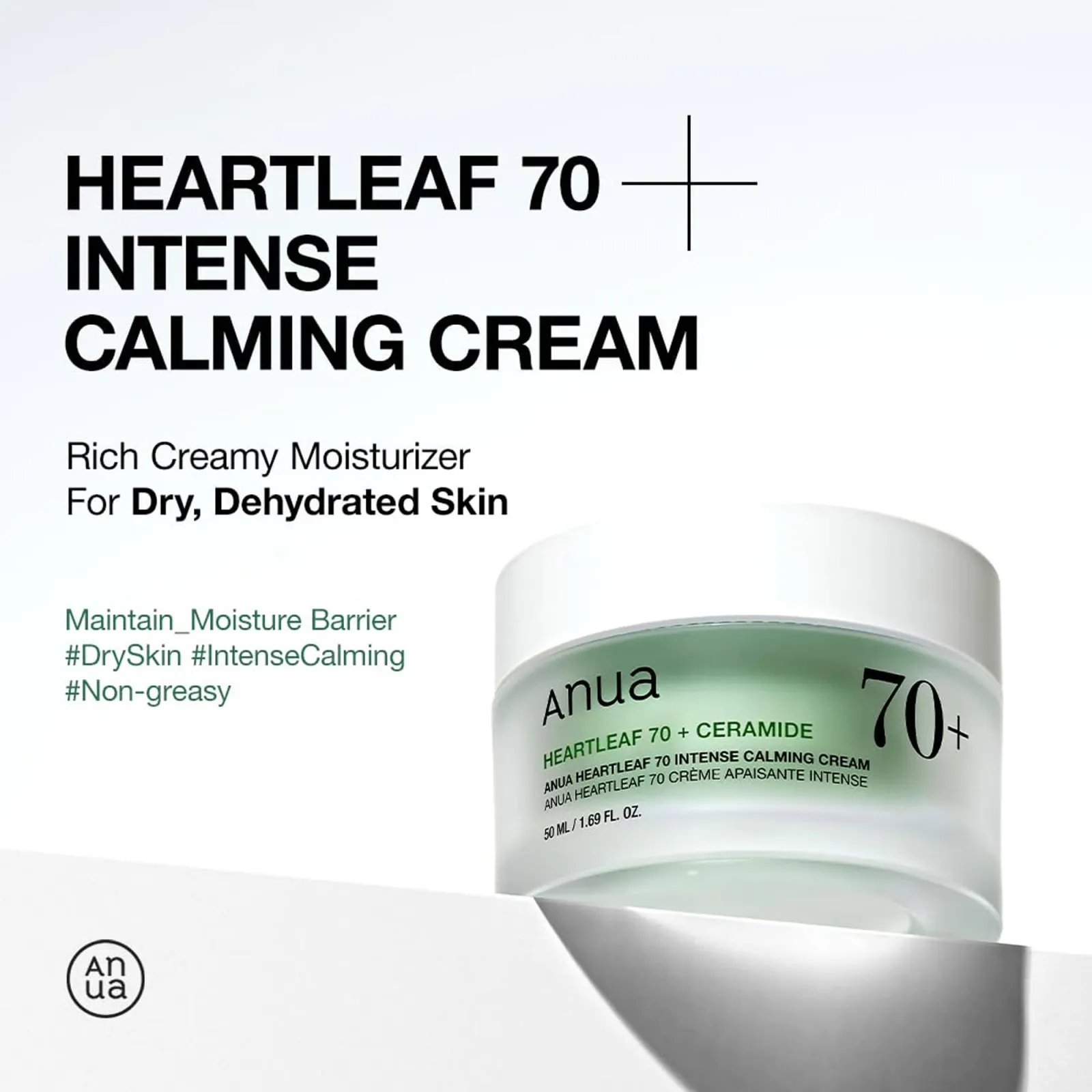 Anua Heartleaf 70 Intense Calming Cream with Ceramide & Panthenol for Skin Barrier Repair