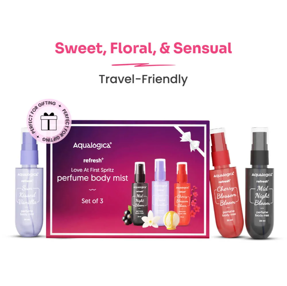 Aqualogica Refresh+ Love At First Spritz Perfume Body Mists Set Of 3