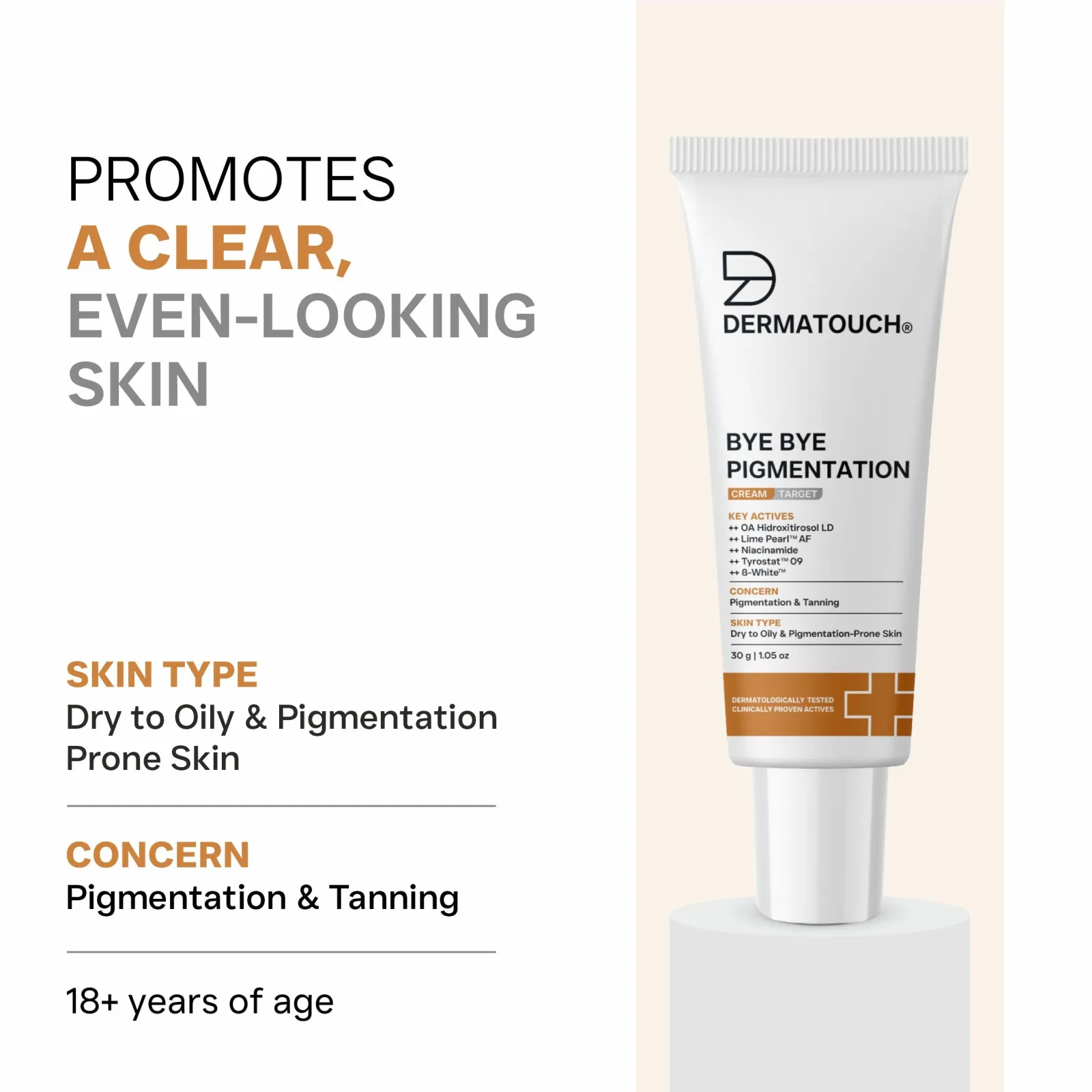 Dermatouch Bye Bye Pigmentation Cream for Pigmentation & Tanning 30g
