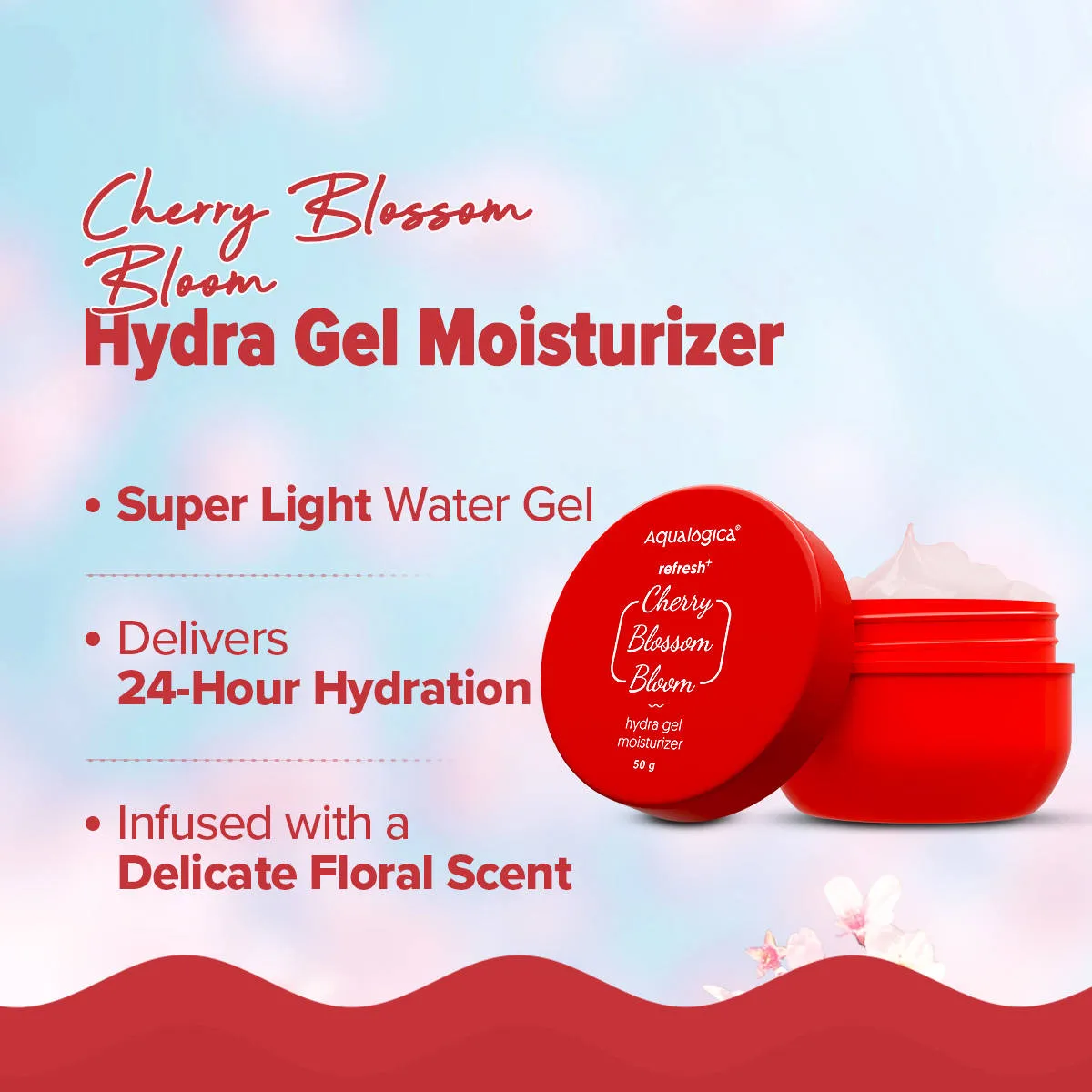 Aqualogica Refresh+ Cherry Blossom Perfume Body Wash, Mist & Gel Moisturizer Gift Set