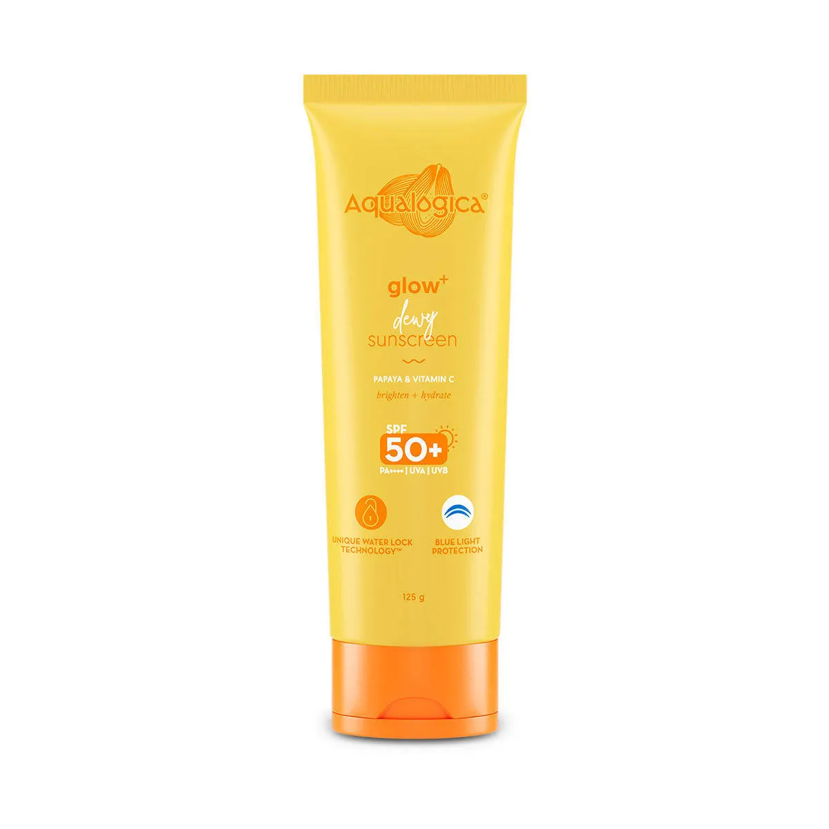Aqualogica Glow+ Dewy Lightweigh Sunscreen Gel SPF 50+ PA++++ with Papaya & Vitamin C