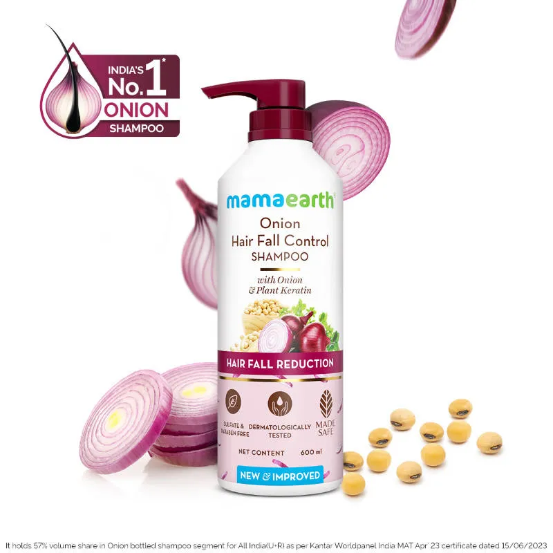 Mamaearth Onion Shampoo For Hair Growth & Hair Fall Control With Onion & Plant Keratin