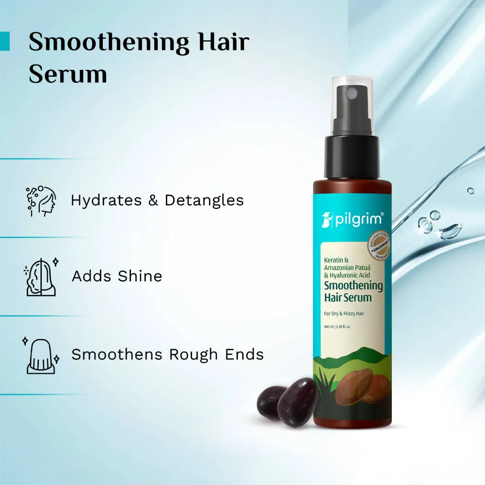 Pilgrim Patua & Hyaluronic Acid Smoothing Hair Serum For Dry & Frizzy Hair - Pack Of 2
