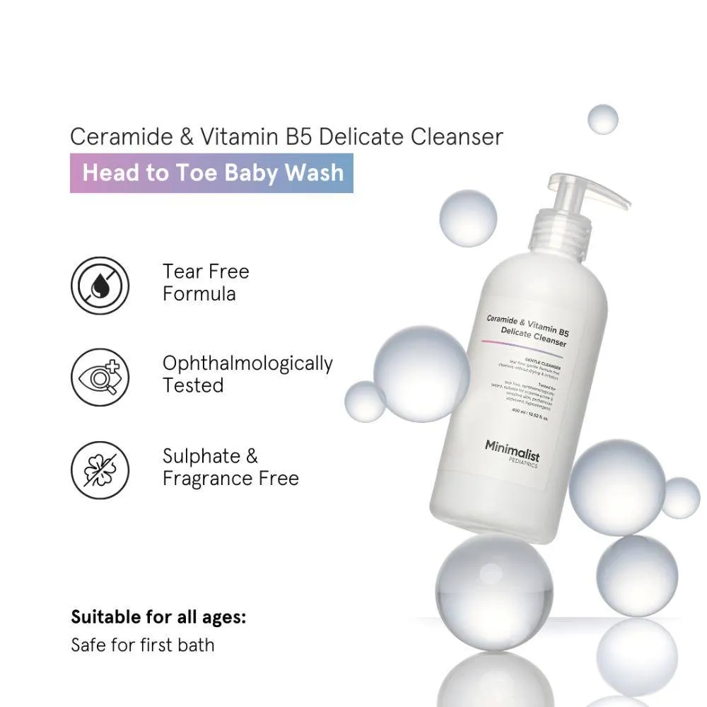 Minimalist Baby Ceramide & Vitamin B5 Delicate Cleanser - Tear Free Gentle Wash With PH 5.5