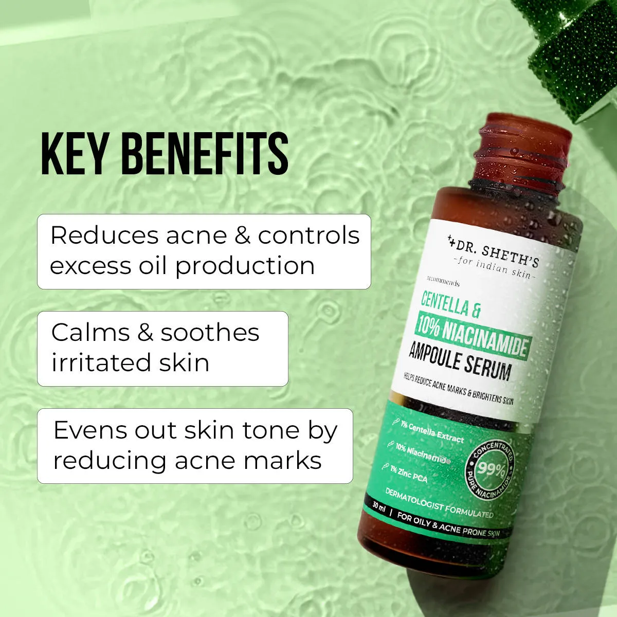 Dr. Sheth's Centella & 10% Niacinamide Ampoule Serum