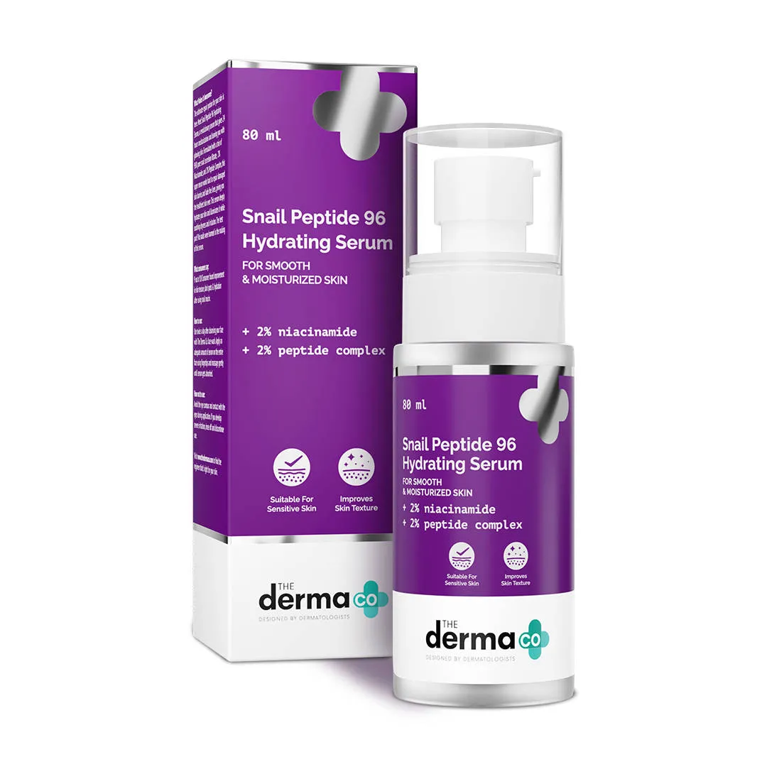 The Derma Co Snail Mucin Peptide 96 Hydrating Serum with Niacinamide & Peptide for Moisturized Skin