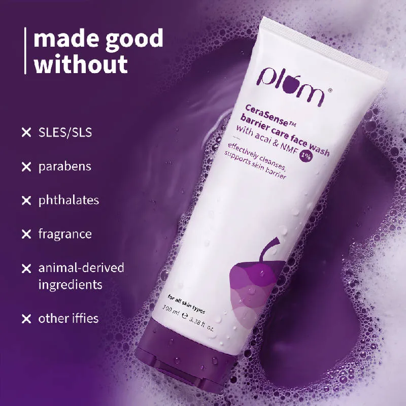 Plum Cerasense Barrier Repair Hydrating Face Wash With Ceramides For Dry, Sensitive Skin