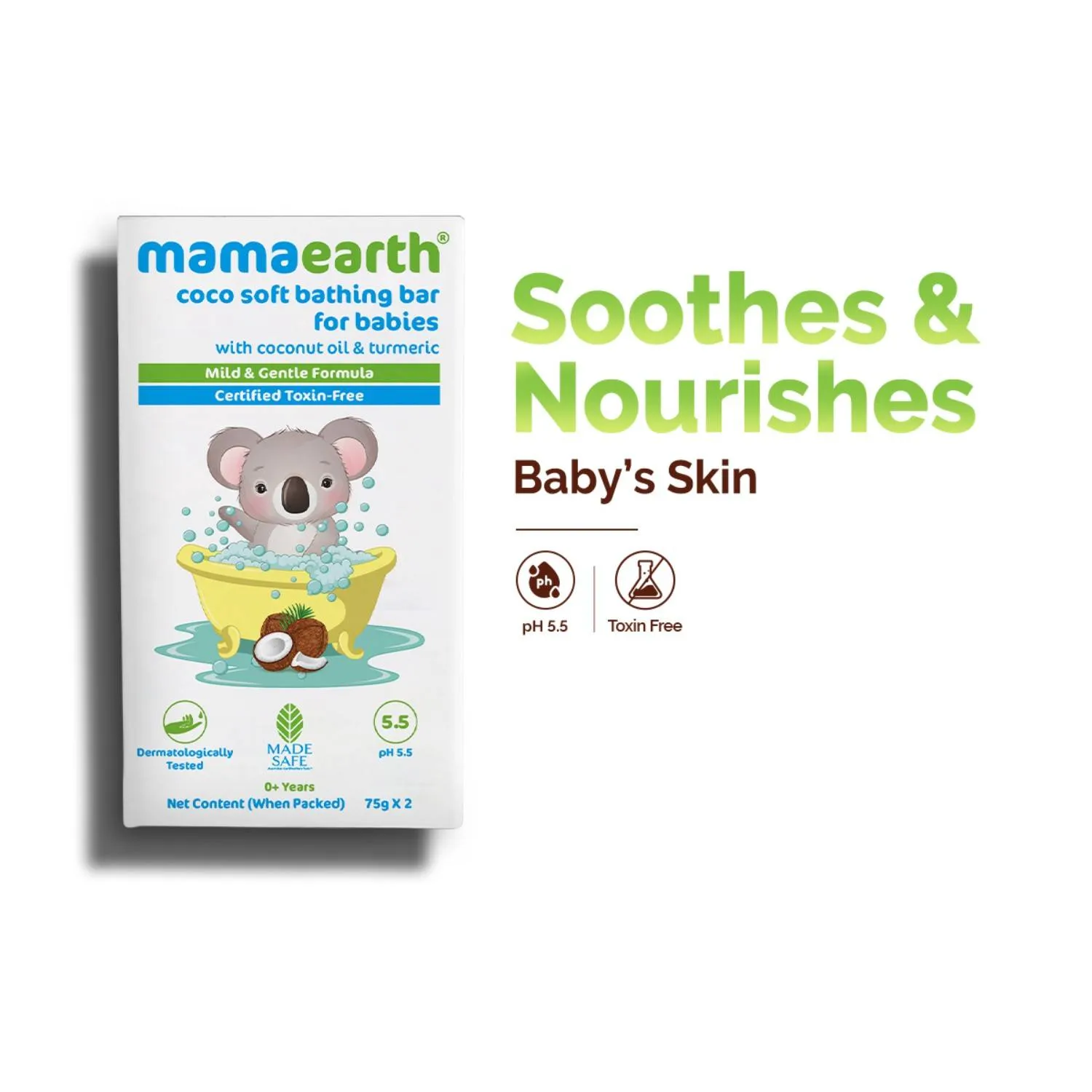 Mamaearth Coco Soft Bathing Bar For Babies pH 5.5 (Pack Of 2)