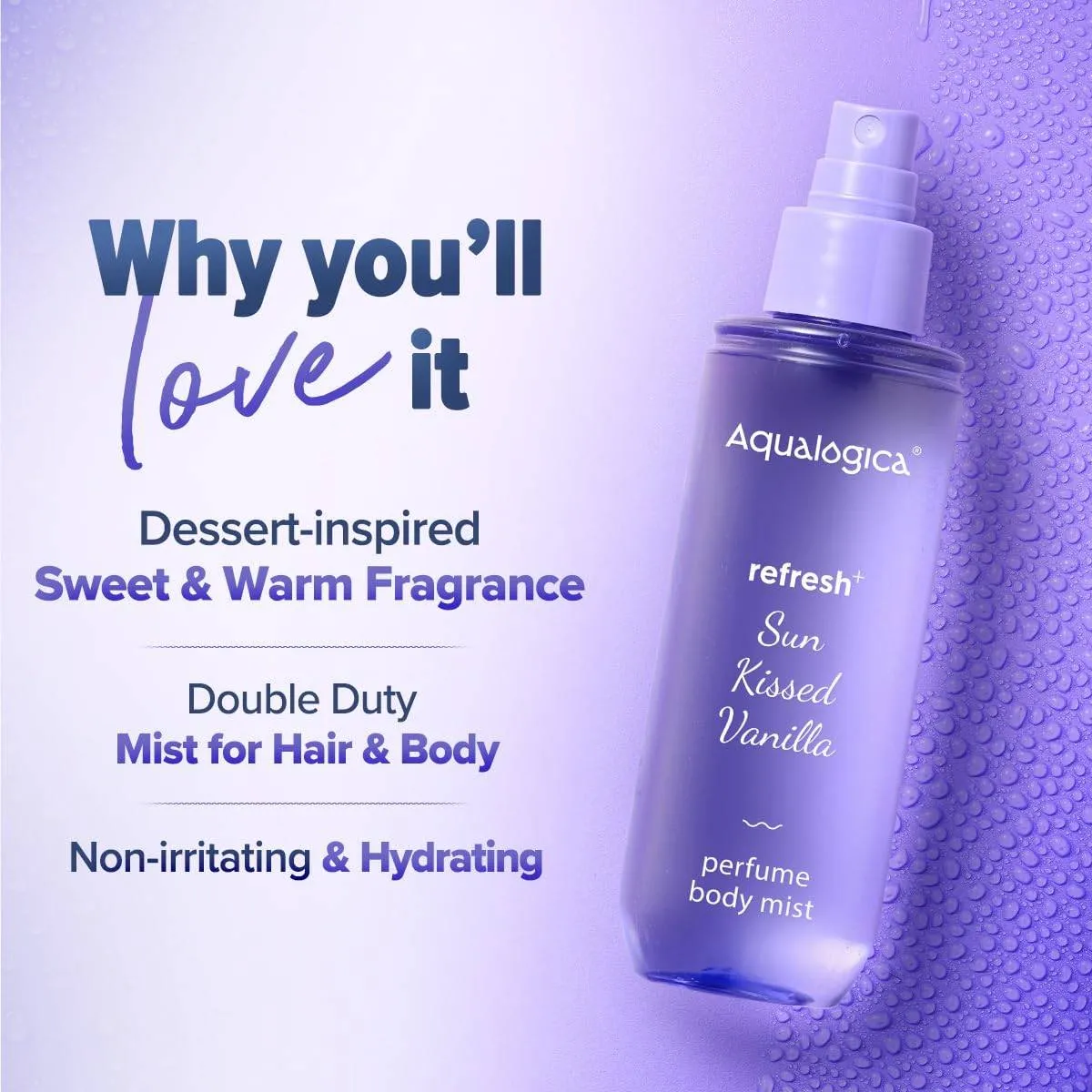 Aqualogica Sunscreen & Vanilla Perfume Mist Combo Protects Skin with SPF 50+ & Refreshing Fragrance