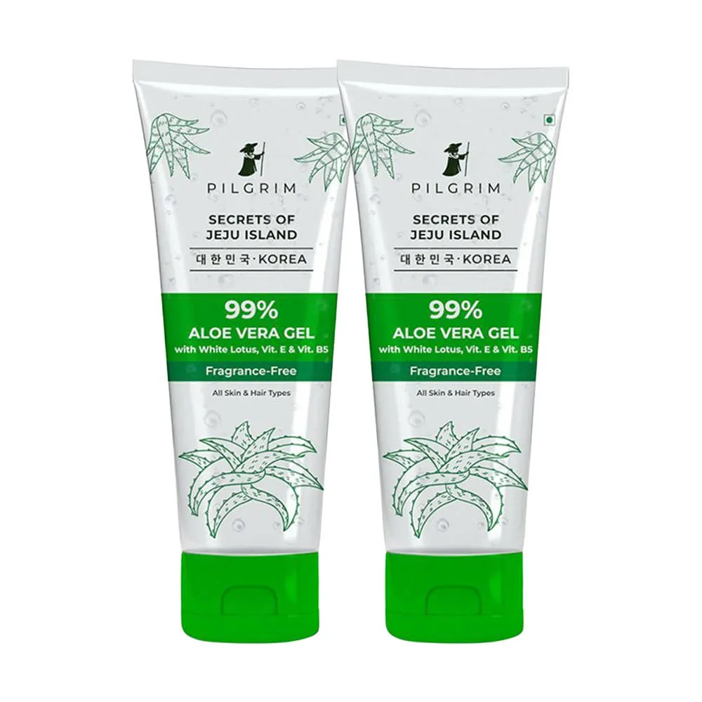 Pilgrim Aloe Vera Gel With Vitamin E For Glowing Skin & Hair - Pack Of 2