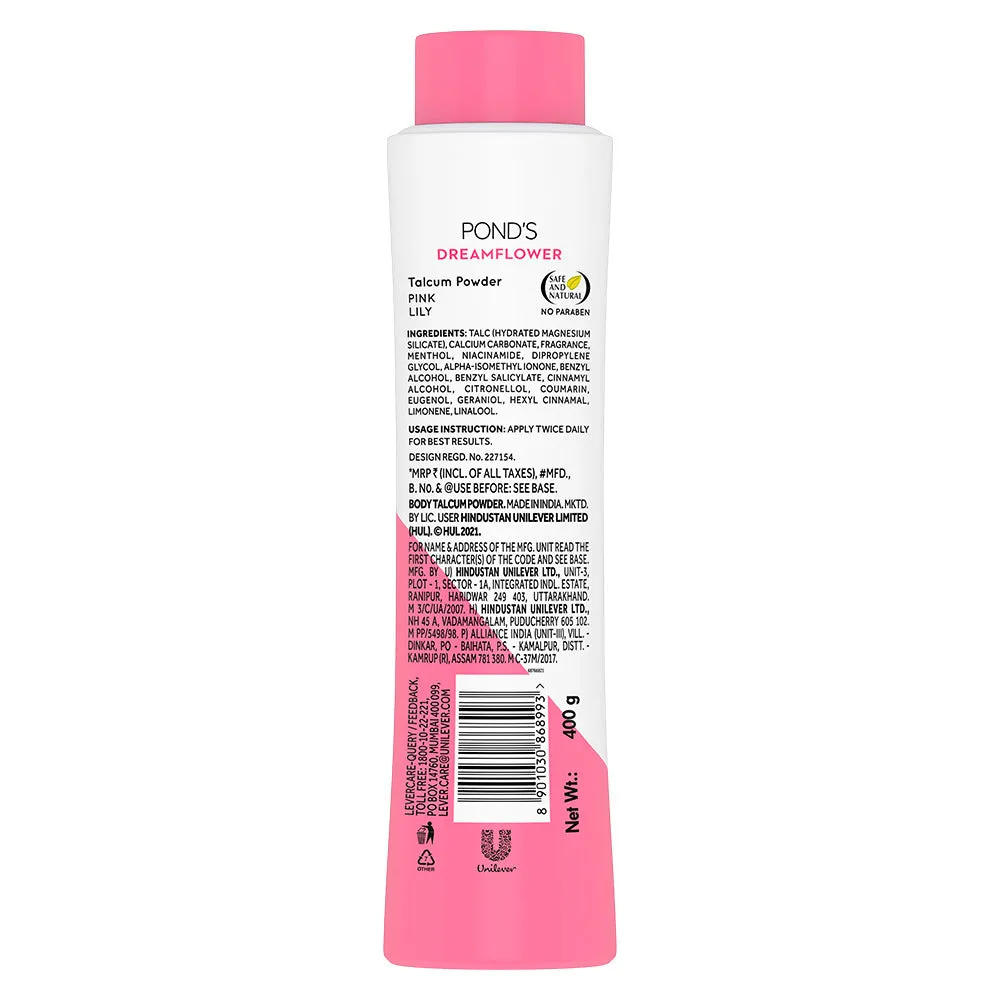 POND'S Dreamflower Fragrant Talcum Powder, With Vitamin B3, (400gm) view 7