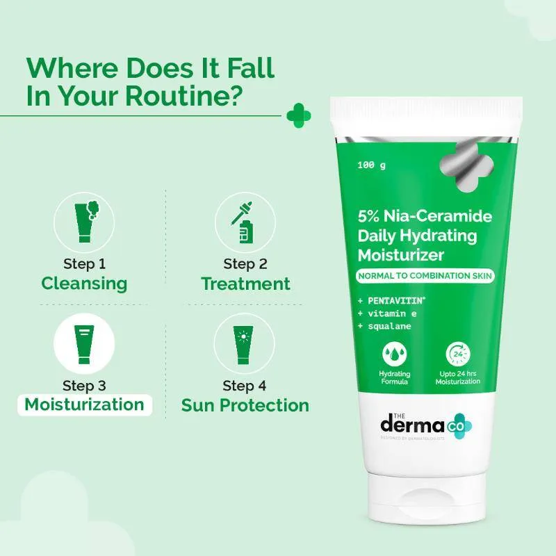 The Derma Co 5% Nia-Ceramide Daily Hydrating Moisturizer for Normal To Combination Skin 100g