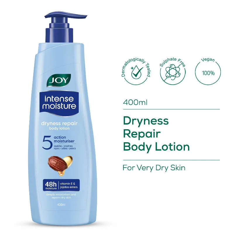 Joy Intense Moisture Dryness Repair Body Lotion - Vit E & Jojoba, 24hr Softness for Winter
