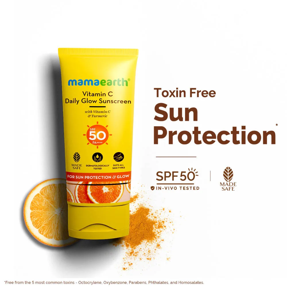 Mamaearth Vitamin C Daily Glow Sunscreen SPF 50 PA++++