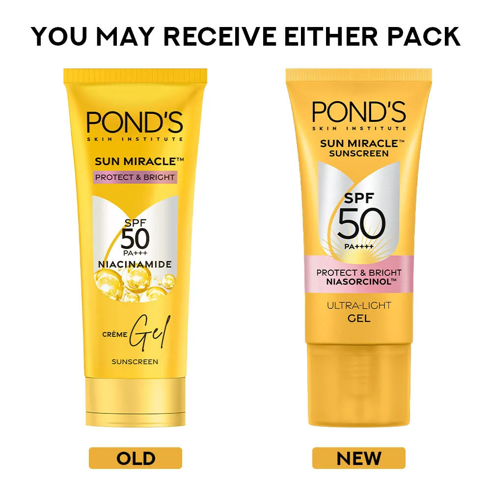 Pond's POND’S Sun Miracle SPF 50 PA+++ Crème Gel Sunscreen - Protect & Bright, With Niacinamide