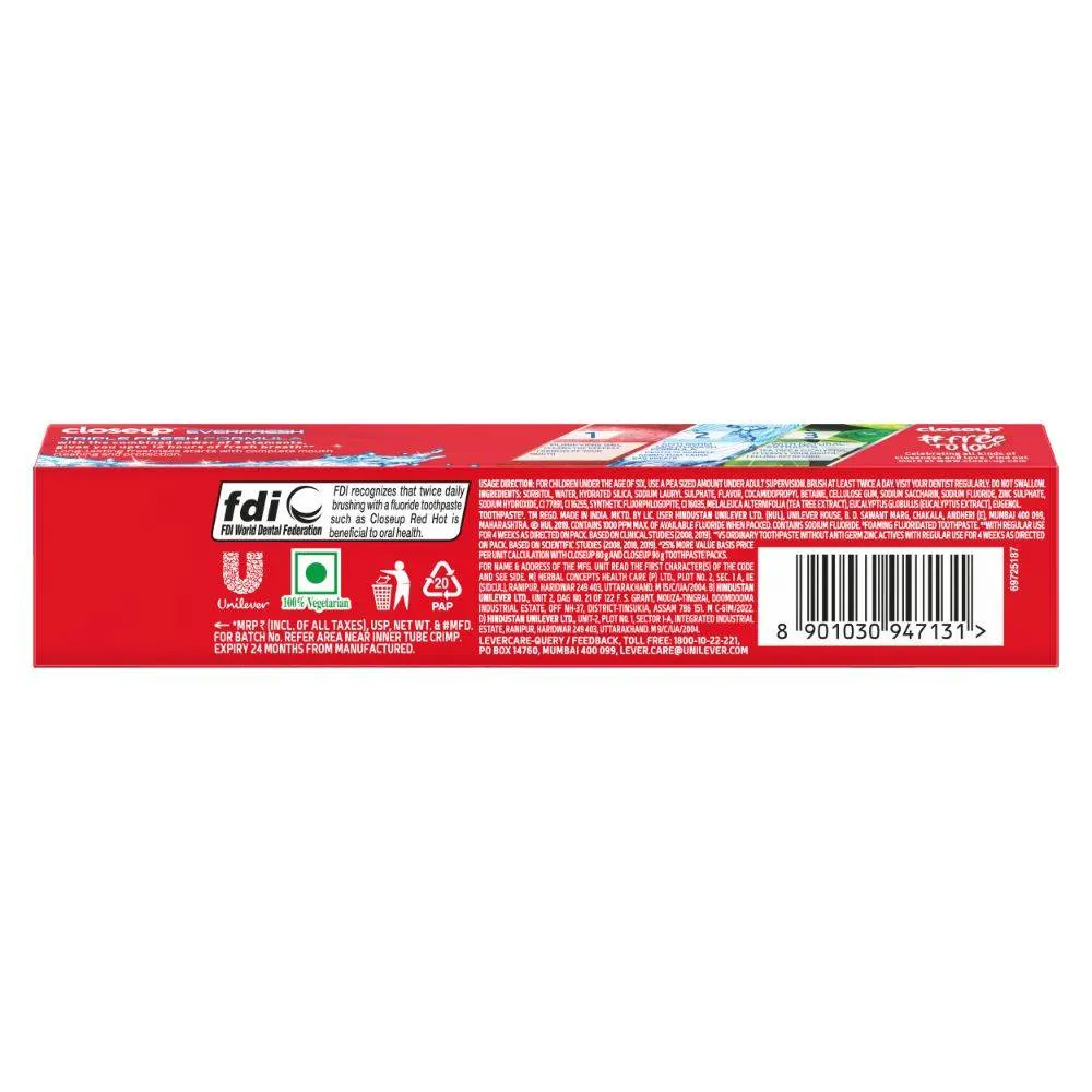 Close Up Closeup Triple Fresh Red Hot Gel Toothpaste