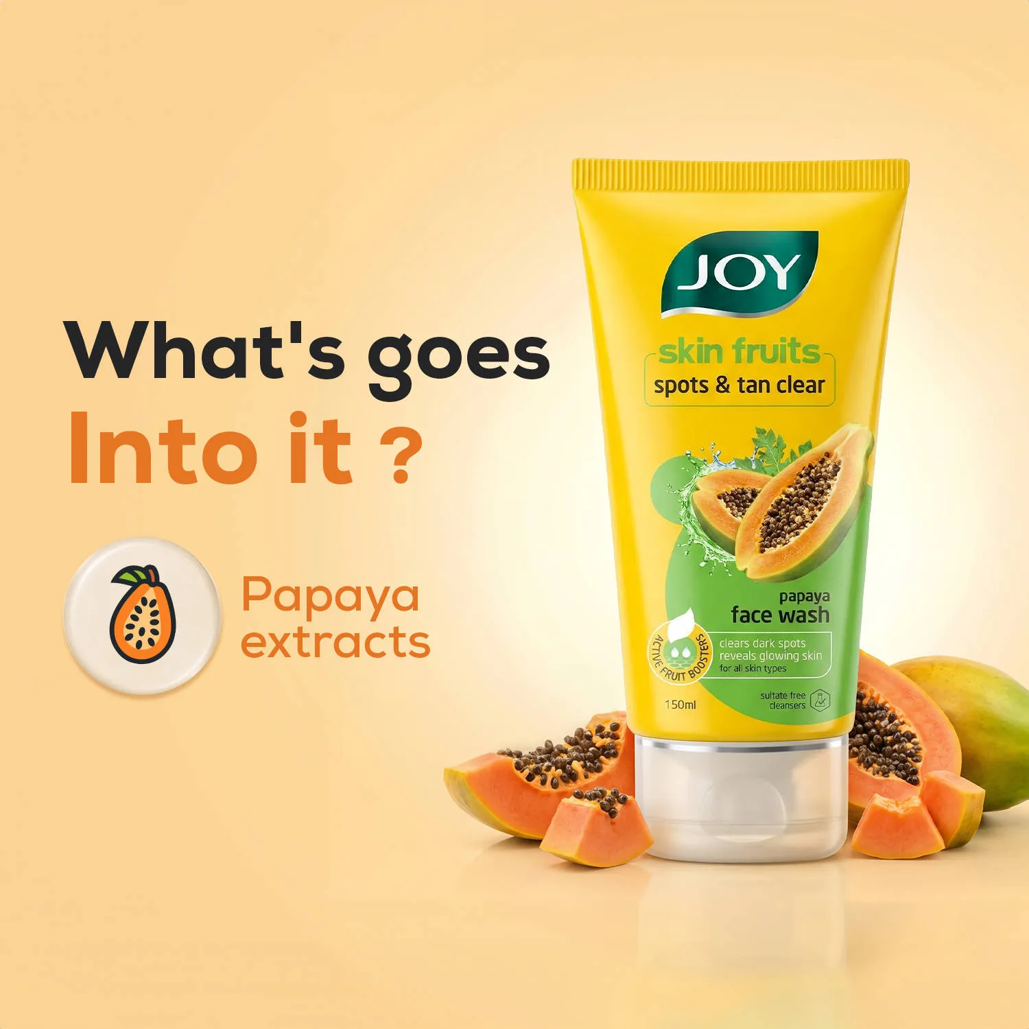 Joy Skin Fruits Spots & Tan Clear Face Wash with Papaya