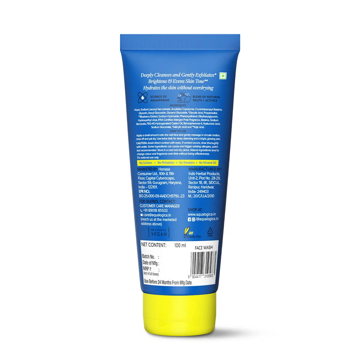 Aqualogica Bright+ Smoothie Face Wash Brightening Face Wash For Glowing Skin For All Skin Types