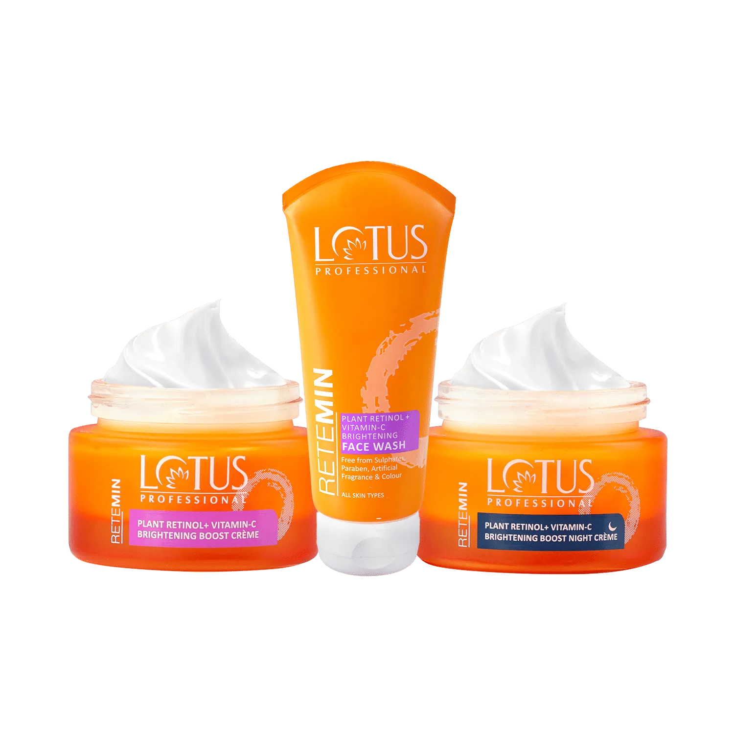Lotus Herbals Lotus Professional Retemin Plant Retinol + Vitamin C Brightening Day & Night Combo & Face Wash Combo