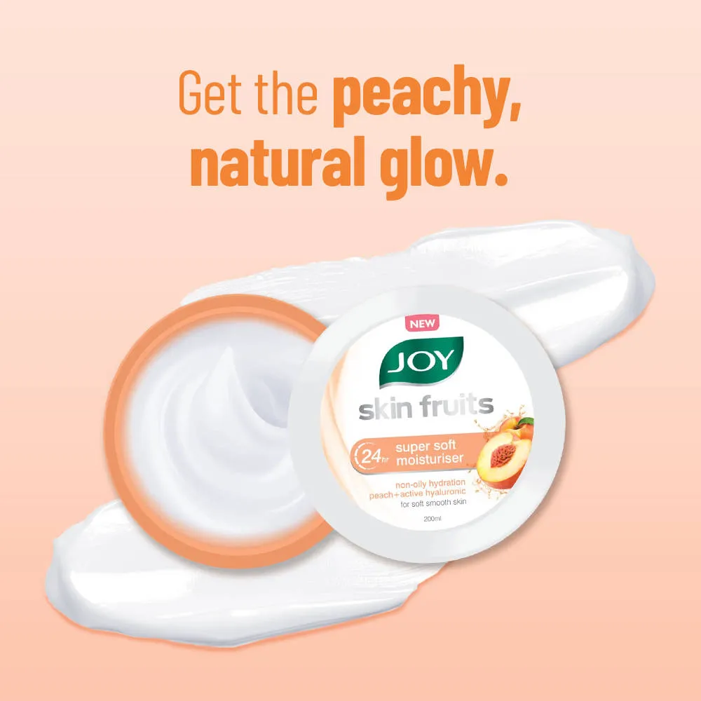Joy Skin Fruits Soft Moisturizer For Face & Body with Peach, Hyaluronic Acid - Lightweight & Oil Free