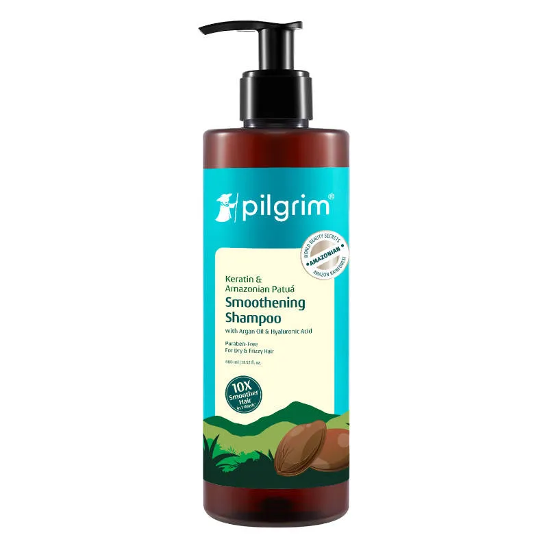 Pilgrim Keratin & Amazonian Patua 10X Smoothening Soften Shampoo For Dry & Frizzy Hair Paraben Free
