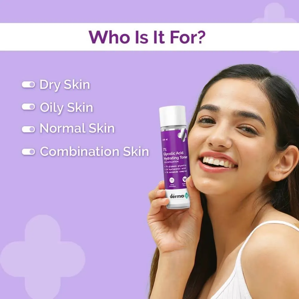 The Derma Co 7% Glycolic Acid Hydrating Toner for Exfoliation and All Skin Types