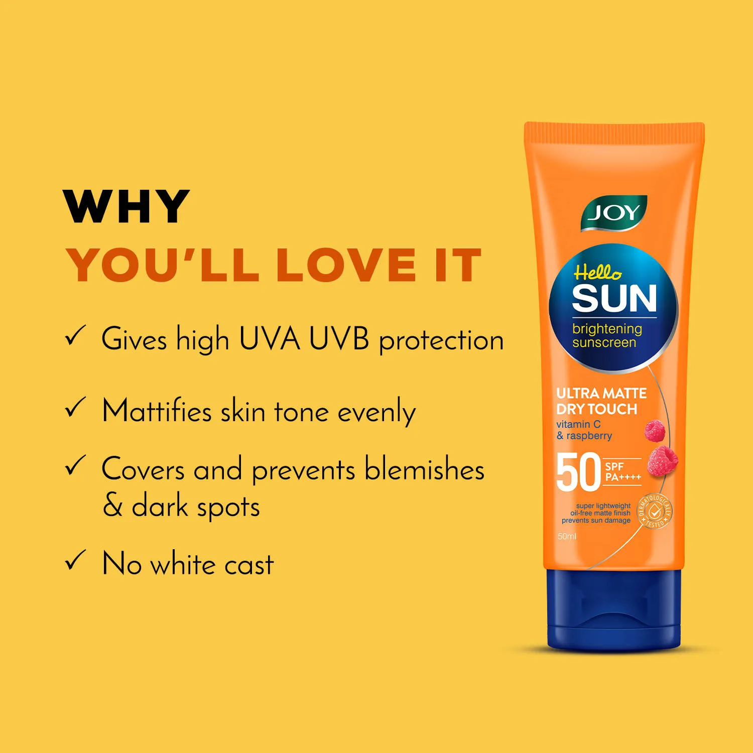 Joy Mattifying SPF 50 PA++++ Sunscreen For Oily Skin - Ultra Light & Sweat Resistant