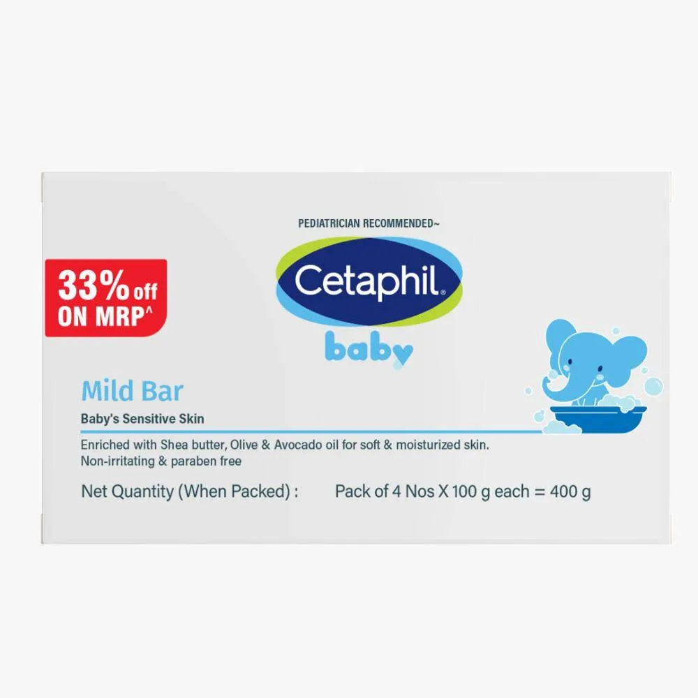 Cetaphil Baby Mild Bar For Sensitive Skin, Paraben, Allergen, Soap Free, Non-Irritating