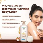 Mamaearth Rice Water Hydrating Body Lotion 48 Hrs Moisturization Nourishes Skin 7in1 Total Care view 2