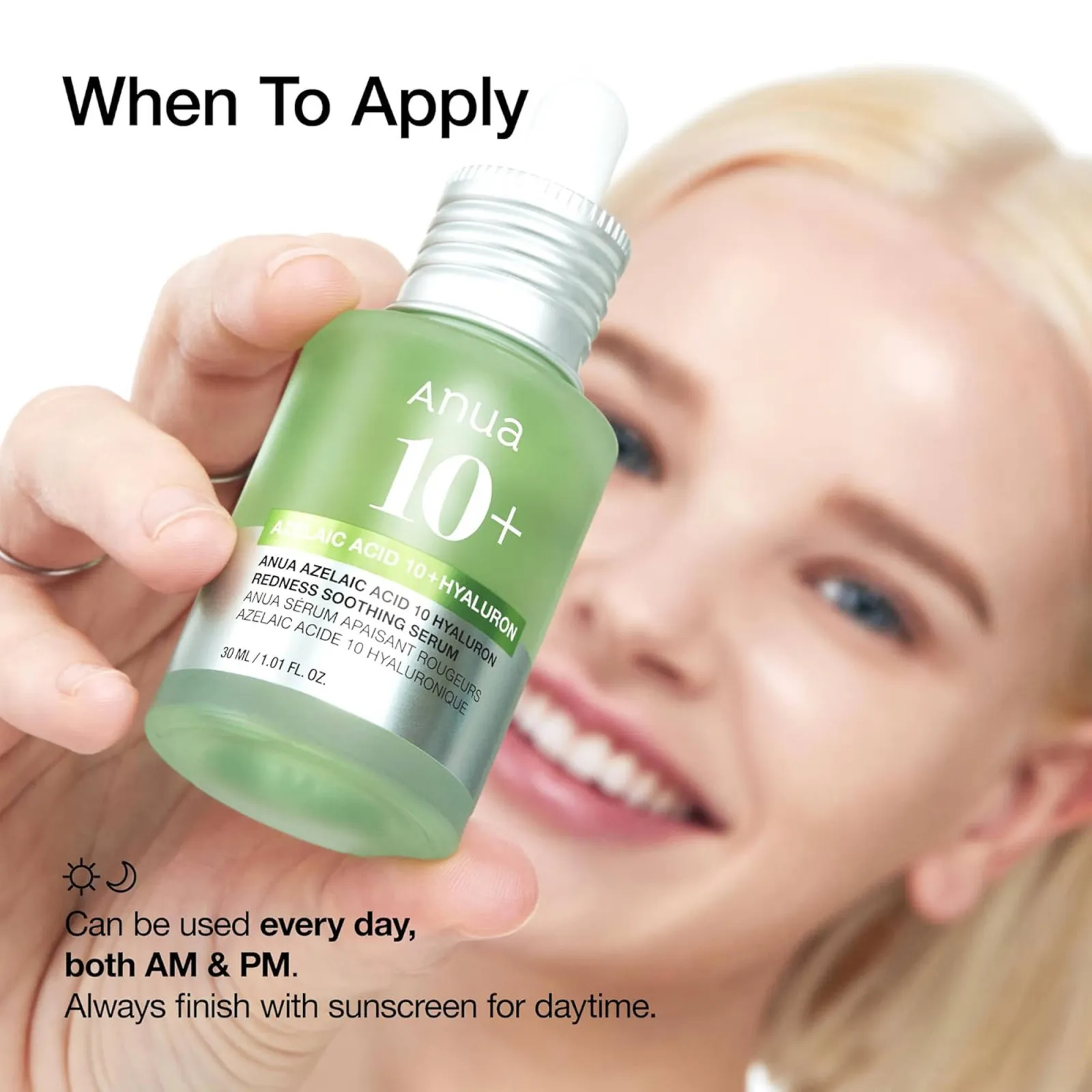 Anua Azelaic Acid 10 Hyaluron Redness Soothing Serum with Cica Soothes & Calms Acne-Prone Skin