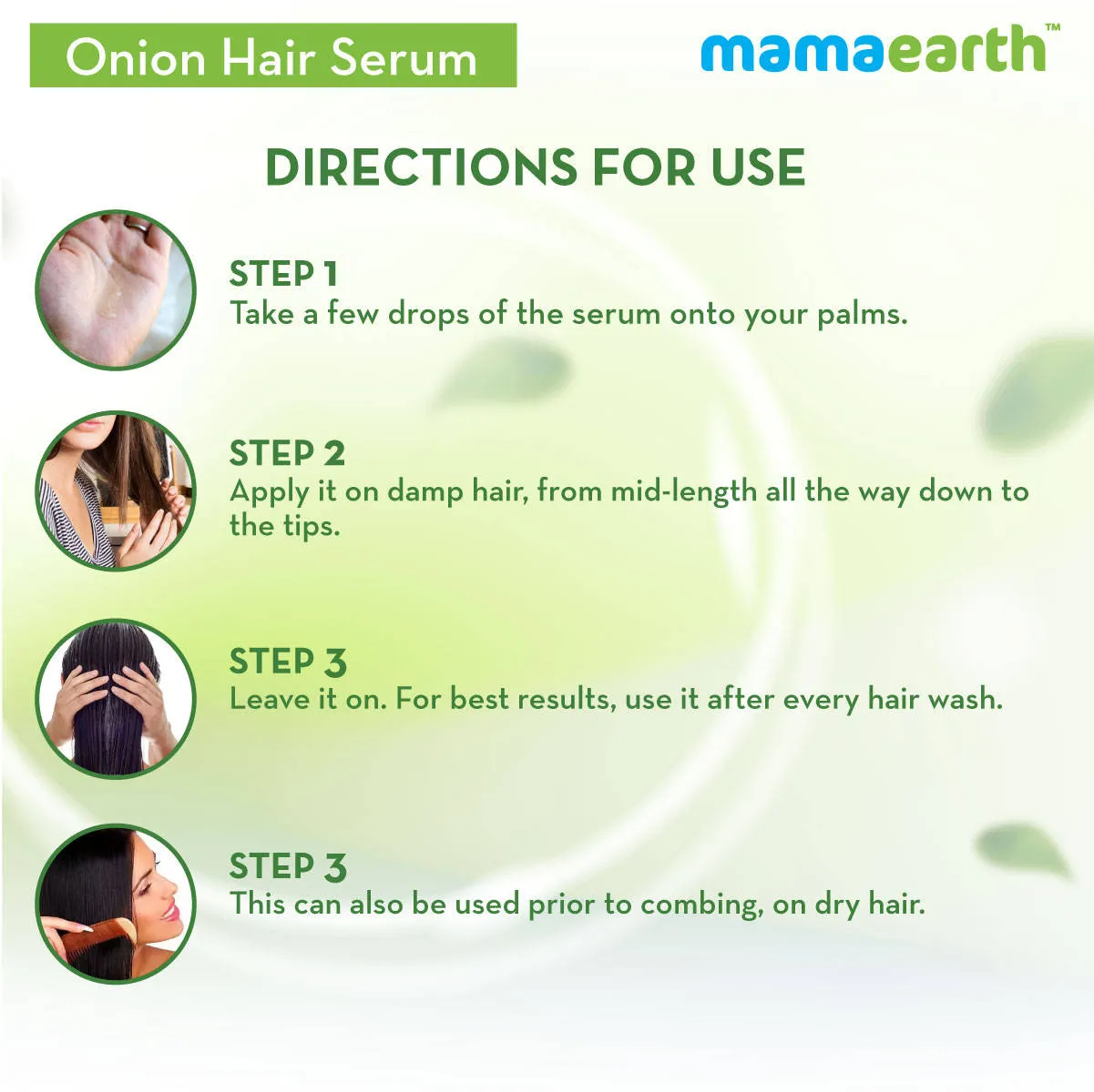 Mamaearth Onion Hair Serum with Onion & Biotin for Strong Frizz -Free Hair (100ml)
