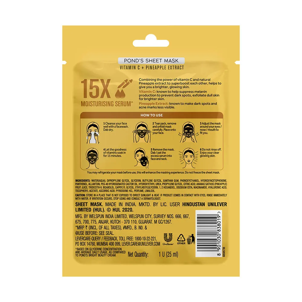 Pond's Ponds Vitamin With 100% Natural Extracts Sheet Mask