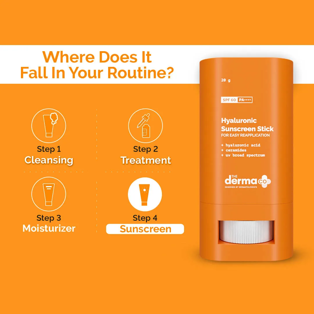 The Derma Co Hyaluronic Sunscreen Stick For All Skin Types With SPF 60 & Pa++++