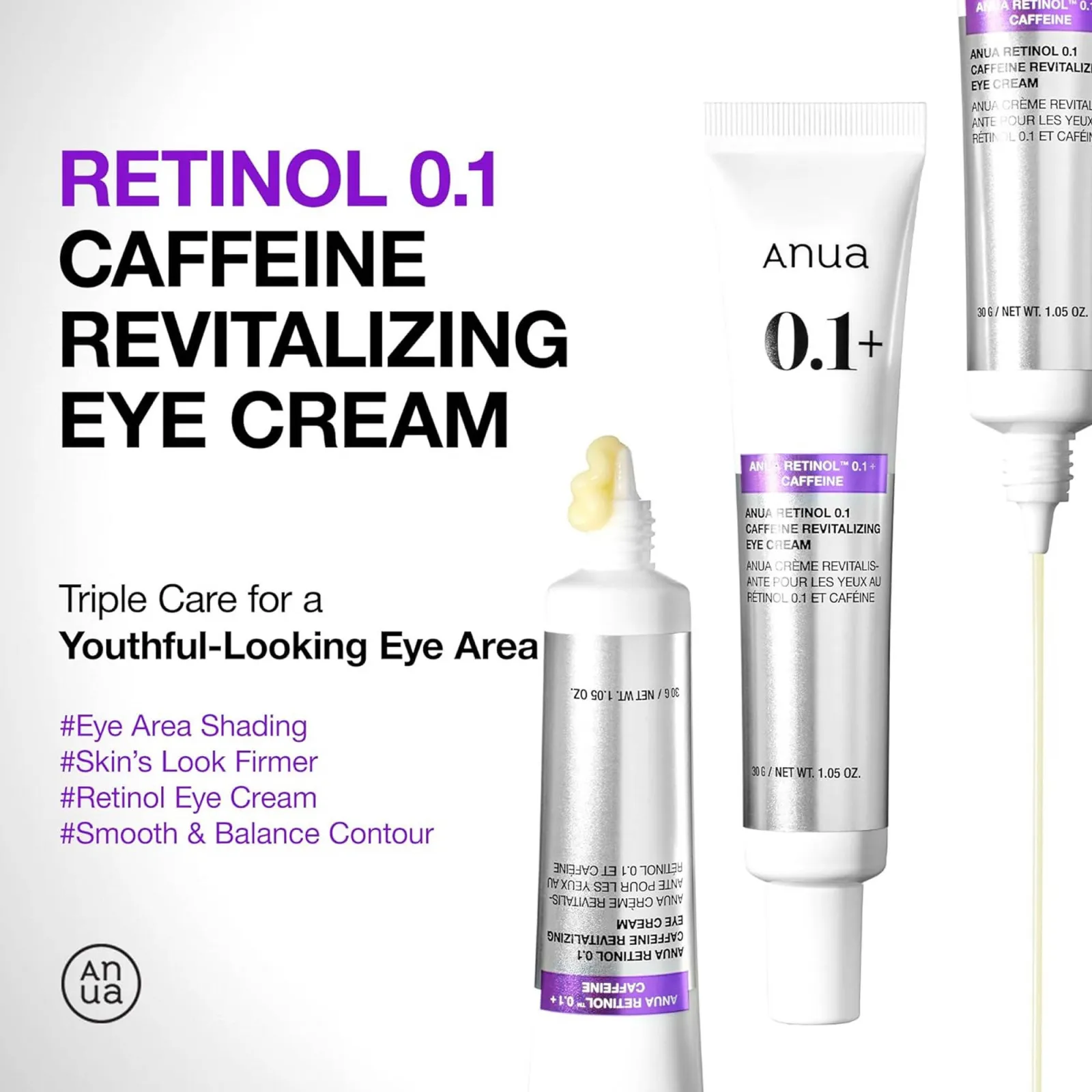 Anua Retinol Anti-Aging Duo Reduces Fine Lines & Wrinkles (Serum + Eye Cream)