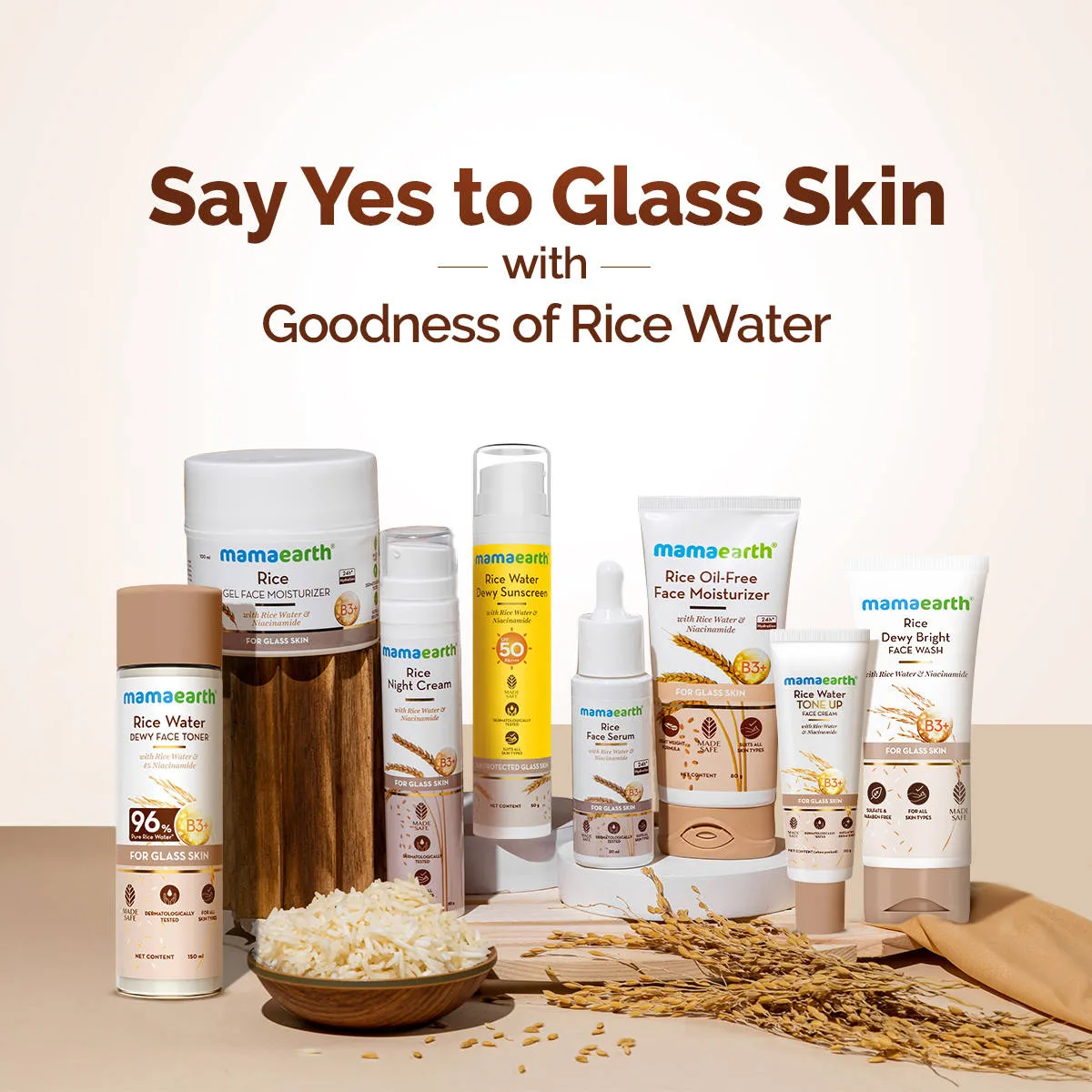 Mamaearth Rice Face Wash With Rice Water & Niacinamide for Glass Skin