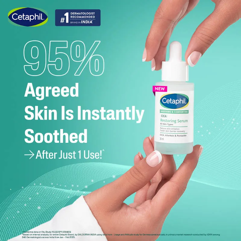 Cetaphil Soothing & Comforting CICA Restoring Serum with Allantoin Soothes Skin