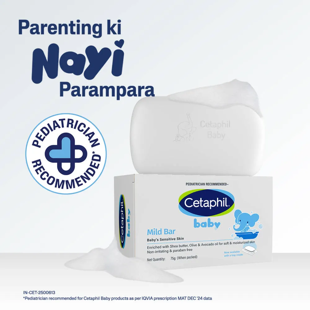 Cetaphil Baby Mild Bar For Sensitive Skin, Paraben, Allergen, Soap Free, Non-Irritating