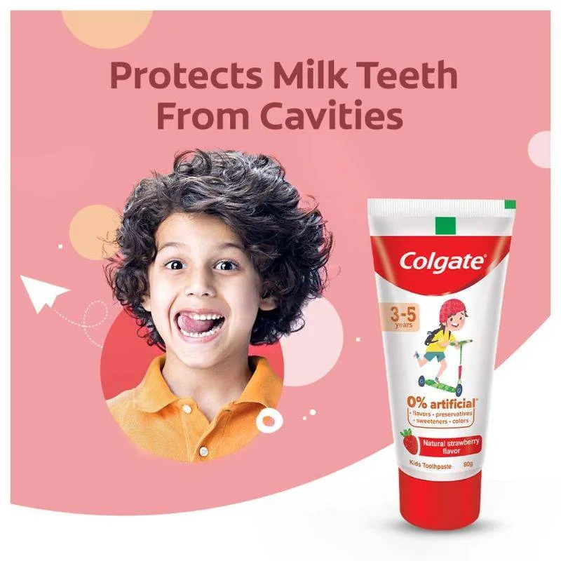 Colgate Toothpaste for Kids (3-5 years), Natural Strawberry Mint