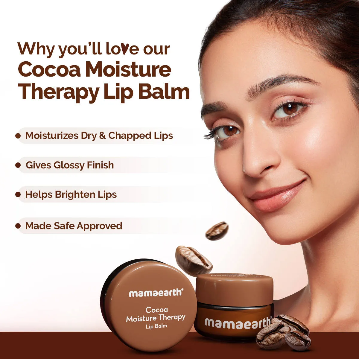 Mamaearth Cocoa Lip Balm with Coconut Oil and Cocoa Butter for Healing and Brightening Dry Lips