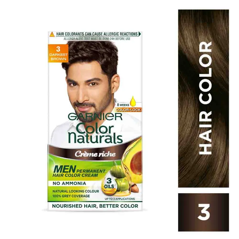 Garnier Hair Colouring Creme,Long-lasting,Smoothness & Shine,Color Naturals Men