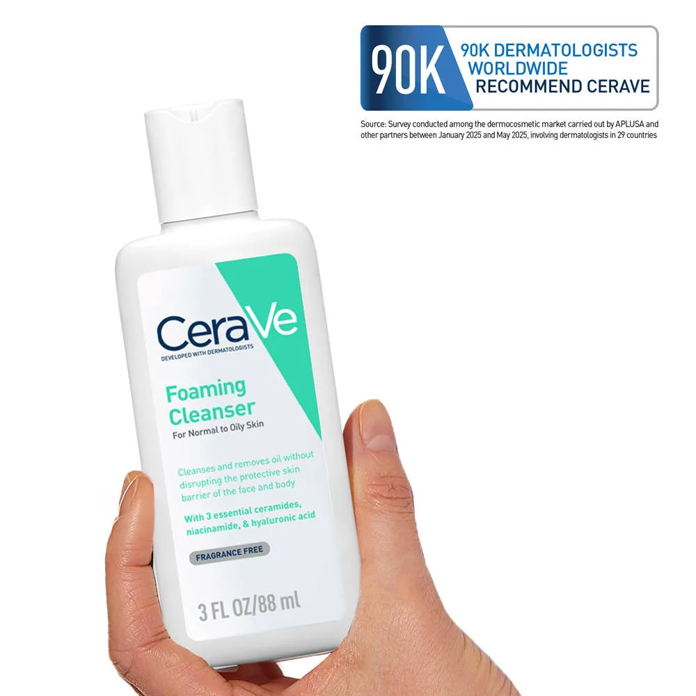 CeraVe Foaming Cleanser Face Wash For Oily Skin with Ceramides, Dermatologist Recommended