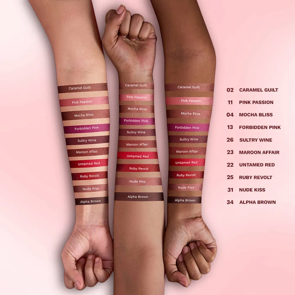 Pilgrim Matte Me Up Velvet Matte Bullet Lipstick Soft, Transferproof & Smudgeproof