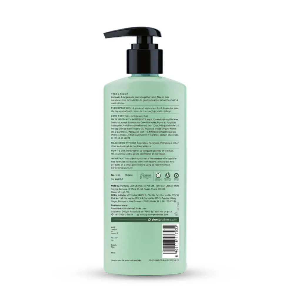 Plum Avocado & Argan Oil Sulphate-Free Shampoo For Frizzy Hair