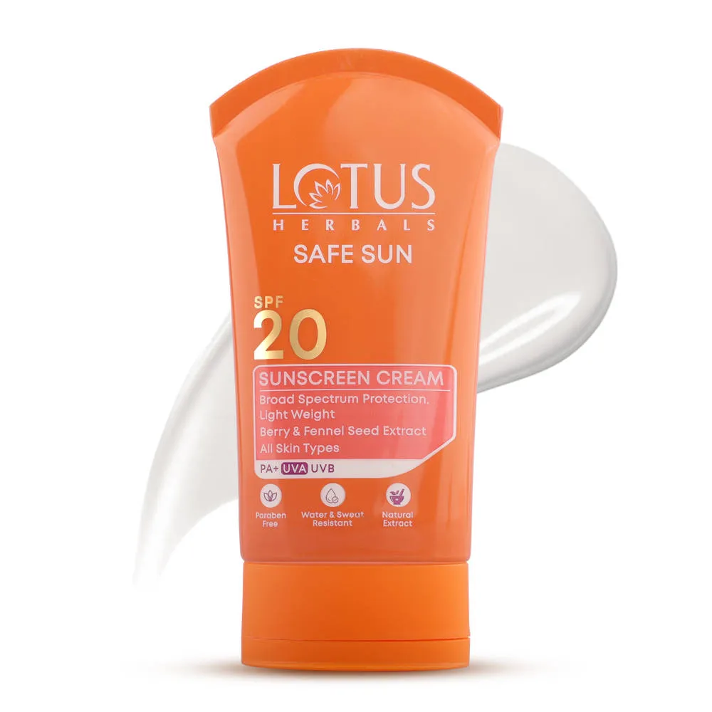 Lotus Herbals Safe Sun Sunscreen Cream PA+ SPF-20 Non Greasy