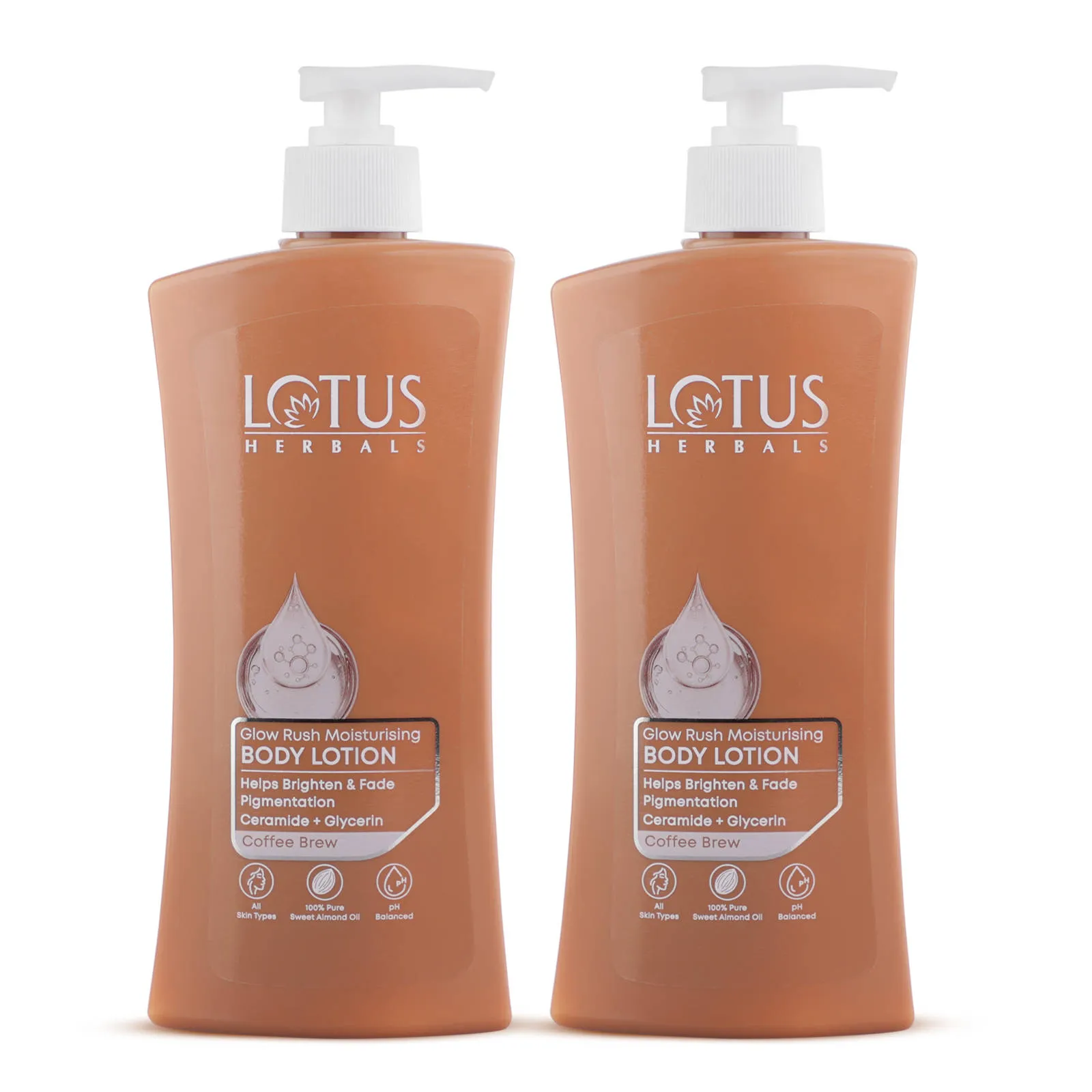 Lotus Herbals Glow Rush Moisturising Body Lotion - Pack of 2