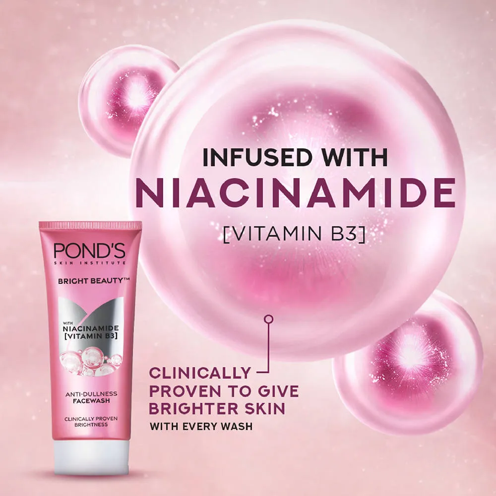 Pond's Ponds Bright Beauty Facewash with Niacinamide, For Glass Skin-like Shine
